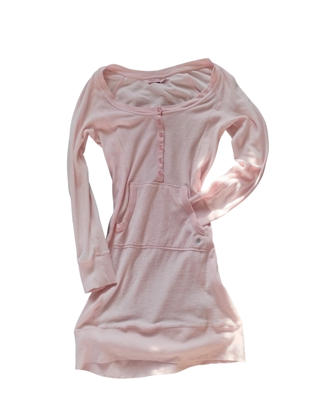 Juicy Couture Vintage Light Pink Waffle-Knit Tunic Pajamas Size Medium
